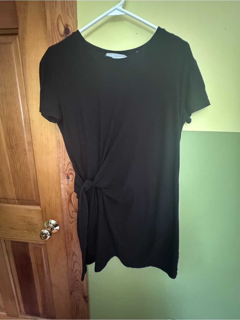 Vince Black Short-Sleeve Side Knot mini dress Tee